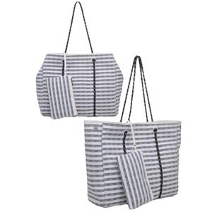 Urban Expressions White and Grey Bag in a Bag Tote Bag